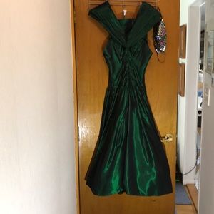 Party Dress with sexy black slip.  Kelly Green